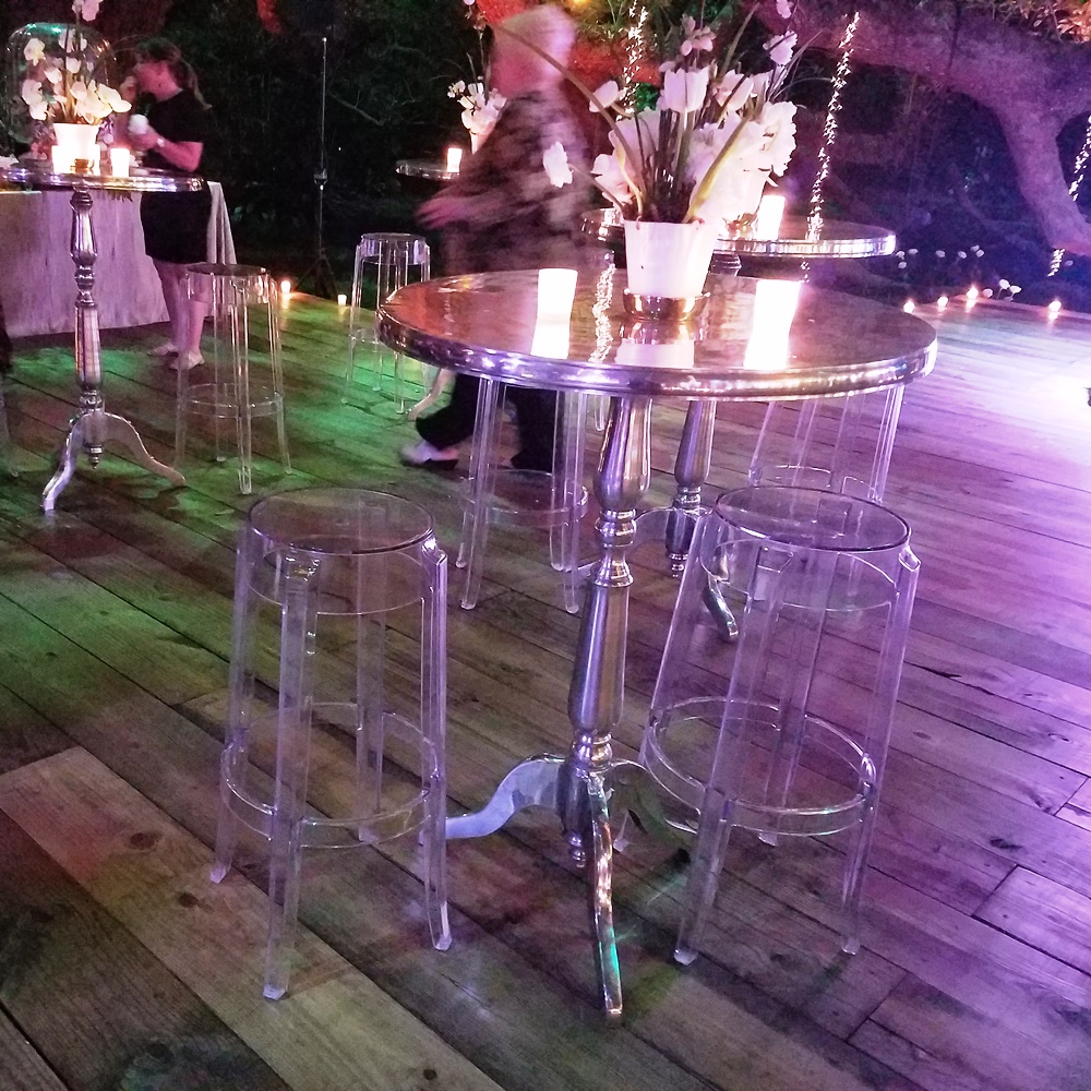 Bar Stool, Clear Mirage (Ghost) Professional Party Rentals