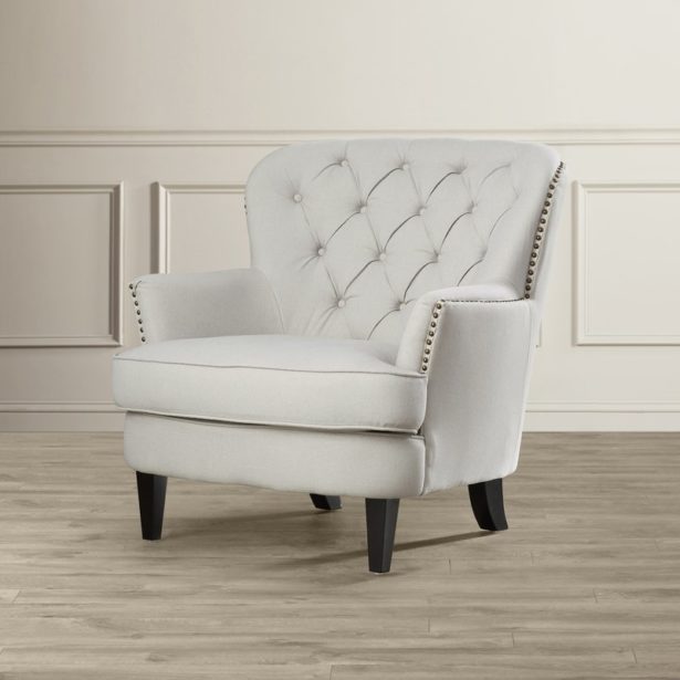 Parmalee Chair – Light Grey, Tufted – Professional Party Rentals