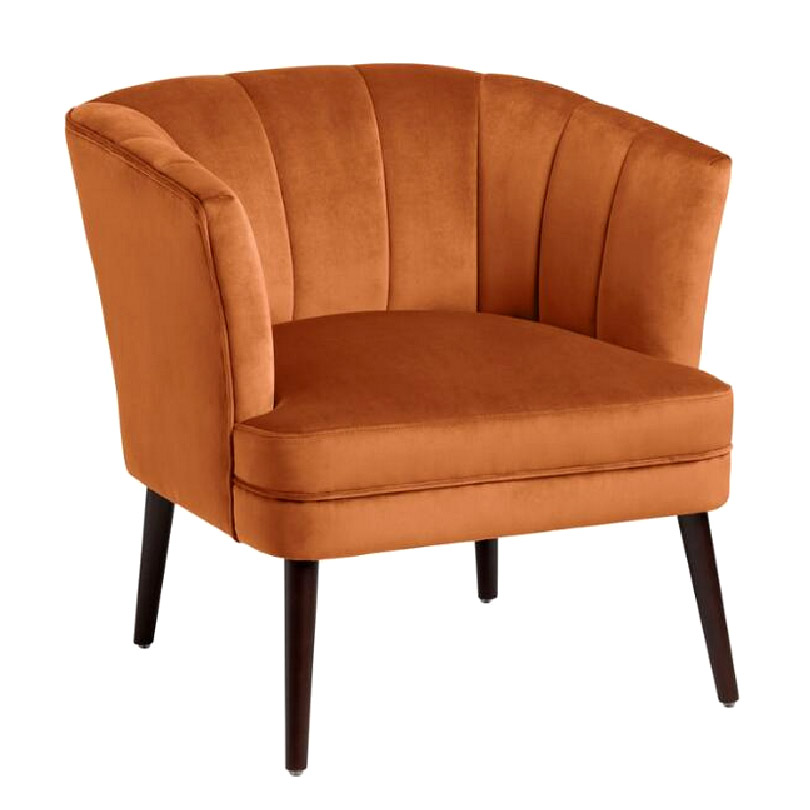 Adalyn Velvet Accent Chair – Rust – Professional Party Rentals