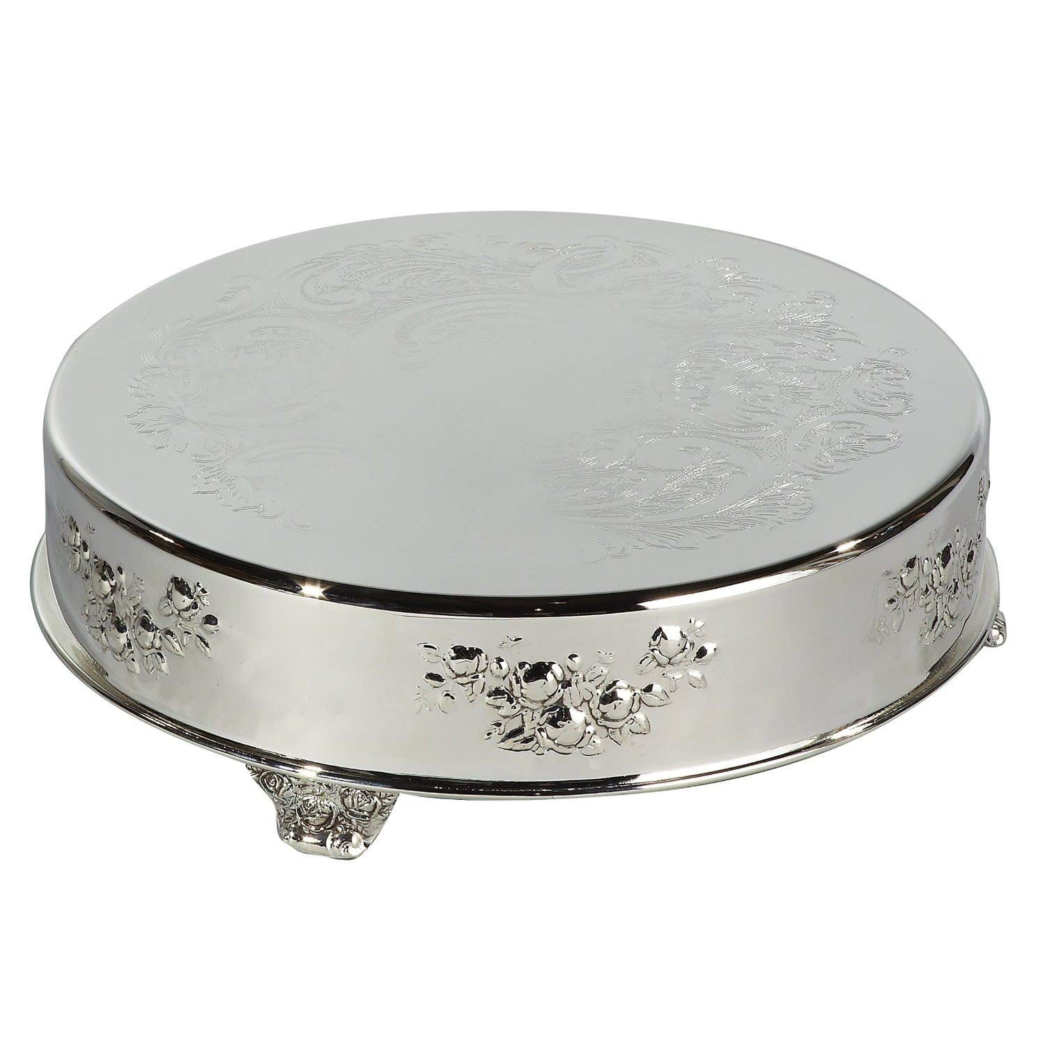 Cake Stand Retro Wedding Cake Stand Round Metal Event Party Display Pedestal  Plate Decor (Color : 25cm Silver) : Amazon.in: Home & Kitchen