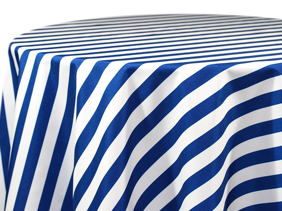 Awning Stripe (Royal/White) Professional Party Rentals