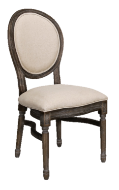 King Louis Chair- Grey Dust Fabric Back – Professional Party Rentals