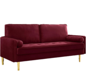 Burgundy Velvet Loveseat