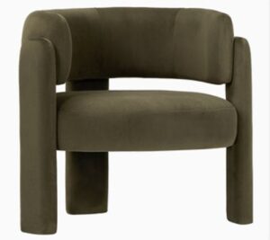 Green Velvet Modern Barrel Chair