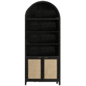Black Arched Rattan Bar Back